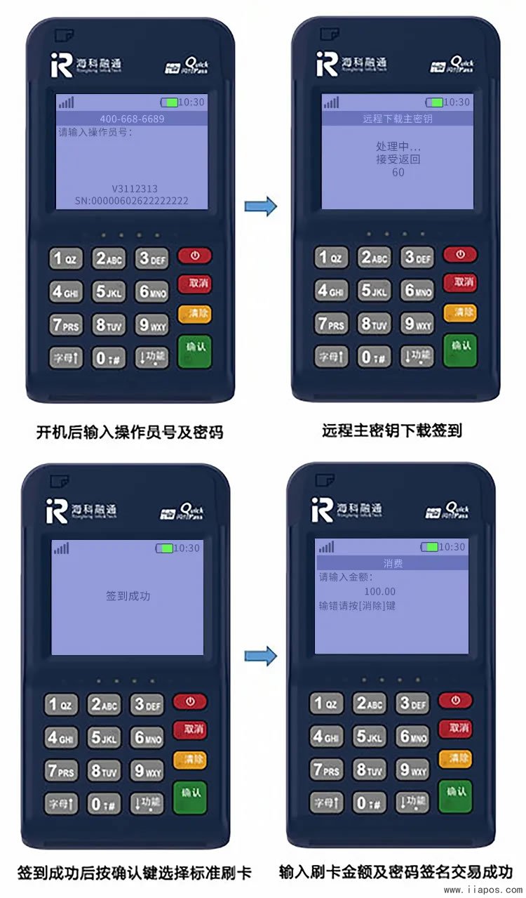 小融电签POS注册激活教程--刷卡激活