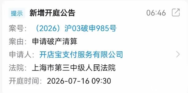 开店宝正式申请破产!8亿债务压垮老牌支付机构,行业套利时代终结