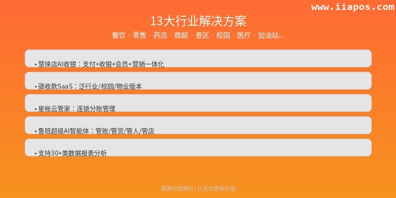 星驿付13大行业解决方案