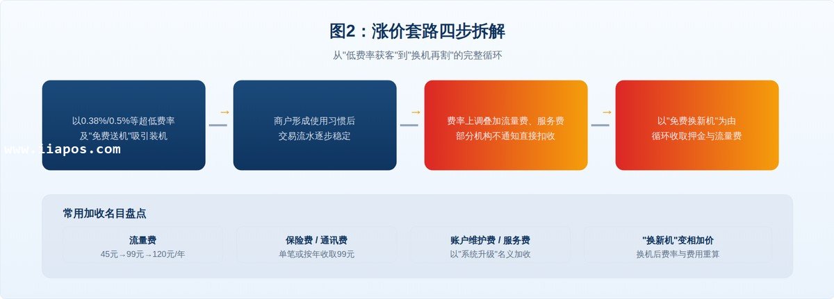  图2：涨价的四步循环与常用加收名目，看懂套路是自我保护的第一步