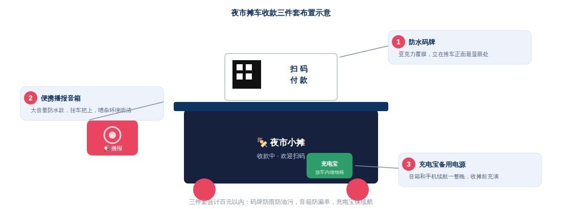 摊车收款场景布置图