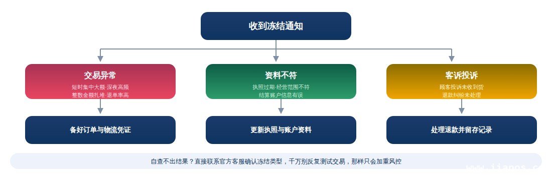 冻结原因自查决策图
